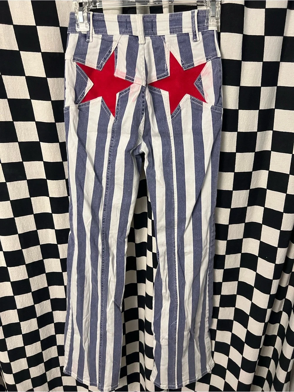 FREE PEOPLE FIRECRACKER STAR & STRIPE FLARE JEANS